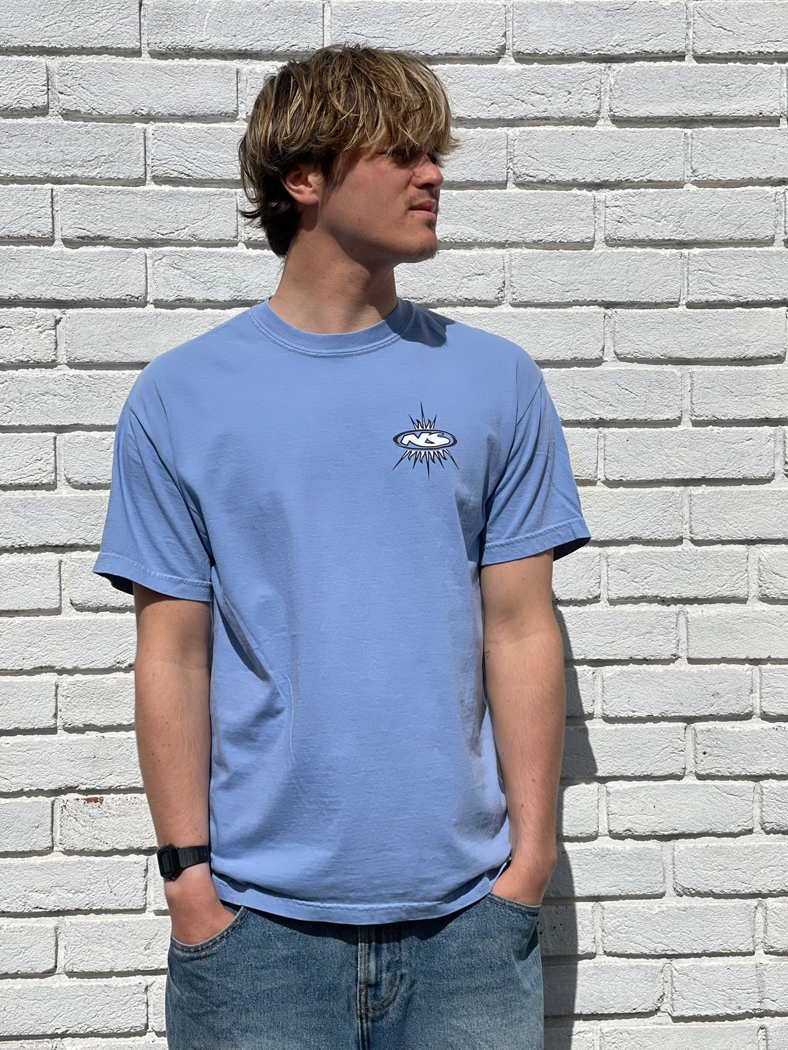 Northshore The 90s Vault T-Shirt- Washed Denim | Northshore Surf Shop | - Northshore Newquay - Surf/Skate Shop