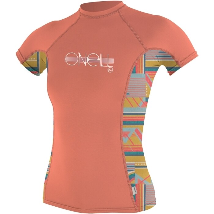 O'NEILL Girls Premium Skins Short Sleeve Rash Vest - burnt coral/Artageo | O’neill | rashvest - Northshore Newquay - Surf/Skate Shop