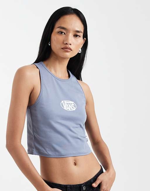 Vans OVAL LOGO TANK - Glacial Slate | Vans | Womens T-Shirts - Northshore Newquay - Surf/Skate Shop