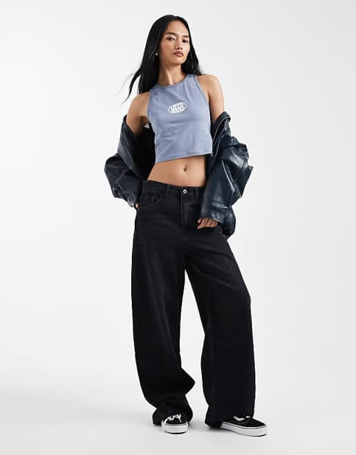 Vans OVAL LOGO TANK - Glacial Slate | Vans | Womens T-Shirts - Northshore Newquay - Surf/Skate Shop