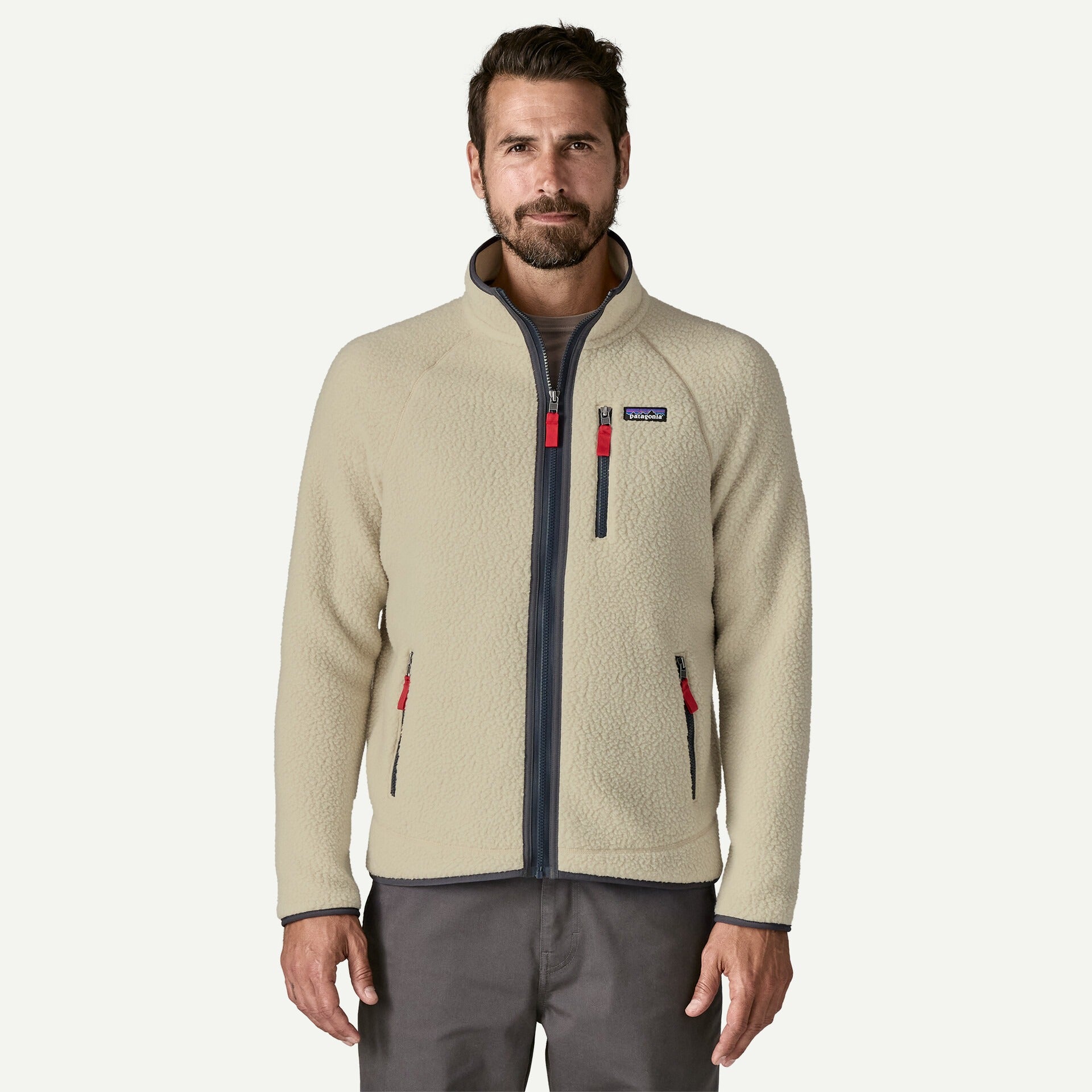 Patagonia Men's Retro Pile Fleece Jacket-Pelican/Smoulder Blue | Patagonia |