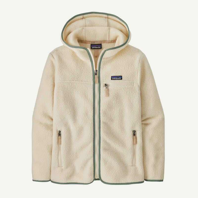 Patagonia Women's Retro Pile Fleece Hoody- Natural w/Ellwood Green | Patagonia | Fleece