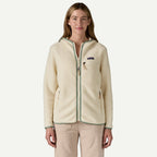 Patagonia Women's Retro Pile Fleece Hoody- Natural w/Ellwood Green | Patagonia | Fleece