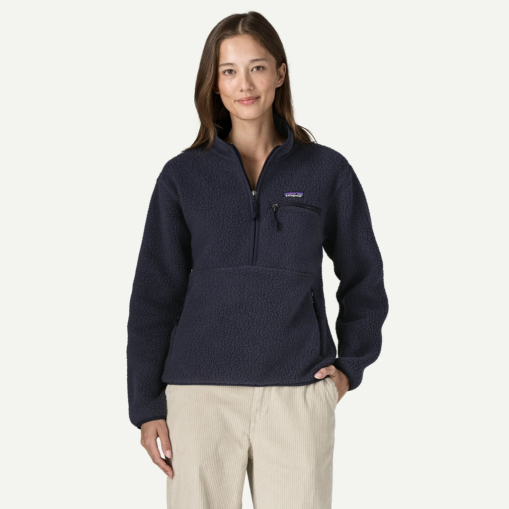 Patagonia Women's Retro Pile Fleece Marsupial Pullover-Sunken Blue