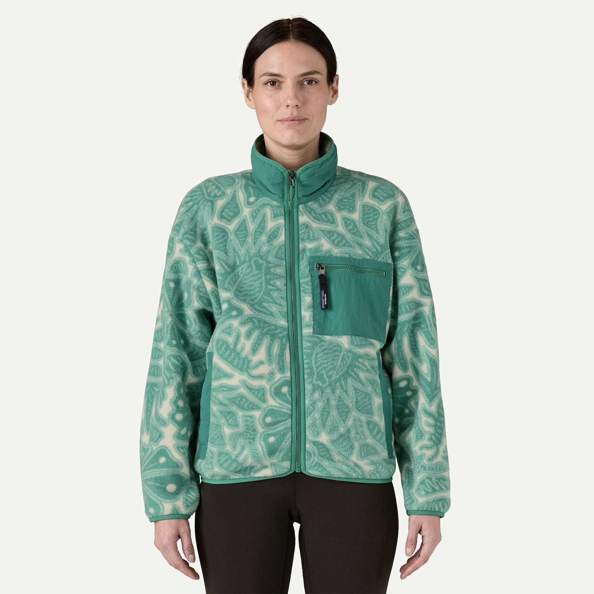 Patagonia Women's Synchilla® Fleece Jacket-Bees and Flowers: Heather Green XL | Patagonia |