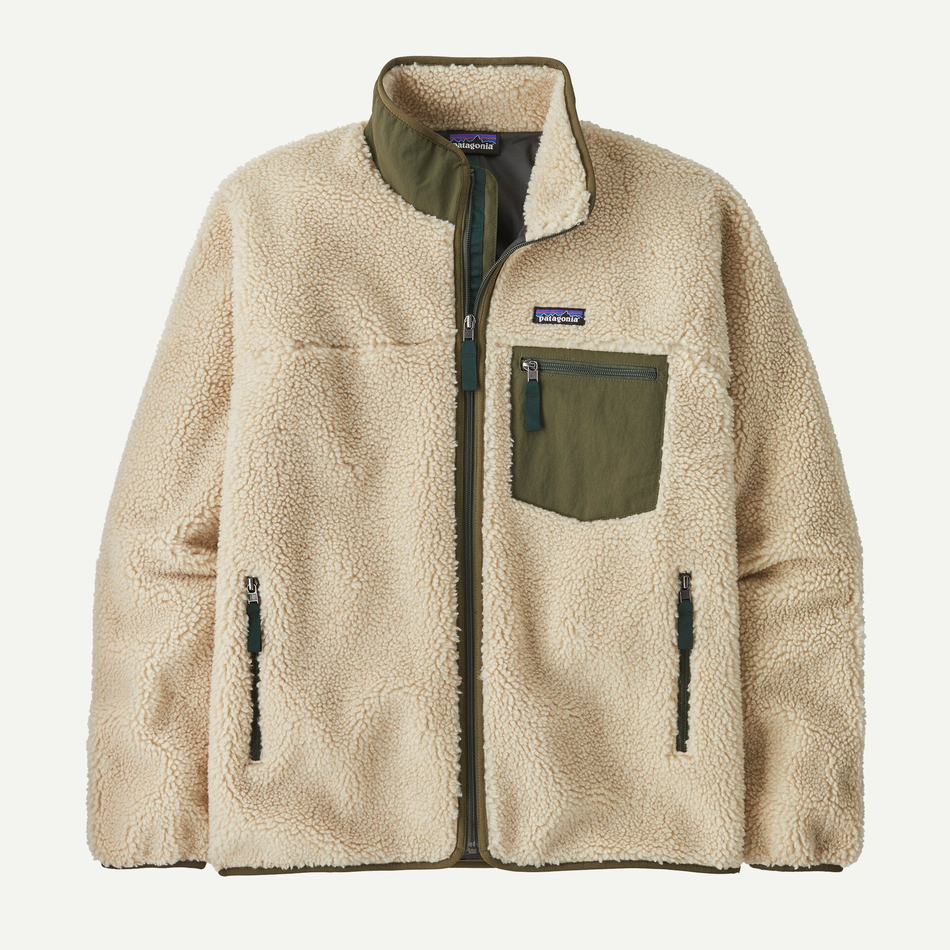 Patagonia Men's Classic Retro-X® Fleece Jacket=Dark Natural w/Basin Green | Patagonia |