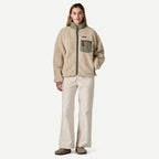 Patagonia Women's Classic Retro-X® Fleece Jacket-Dark Natural w/River Rock Green