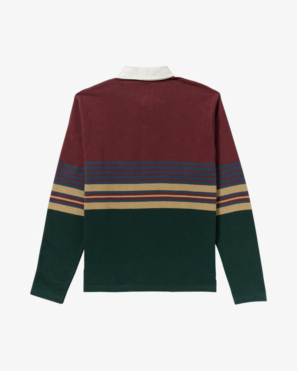 RVCA Harbor Long Sleeve Polo Shirt-Red Earth