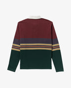 RVCA Harbor Long Sleeve Polo Shirt-Red Earth