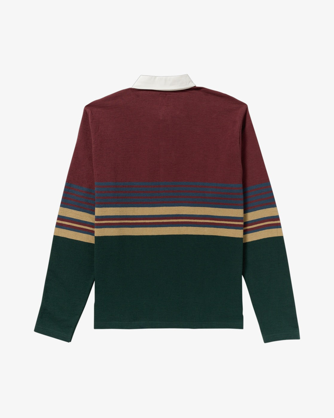 RVCA Harbor Long Sleeve Polo Shirt-Red Earth