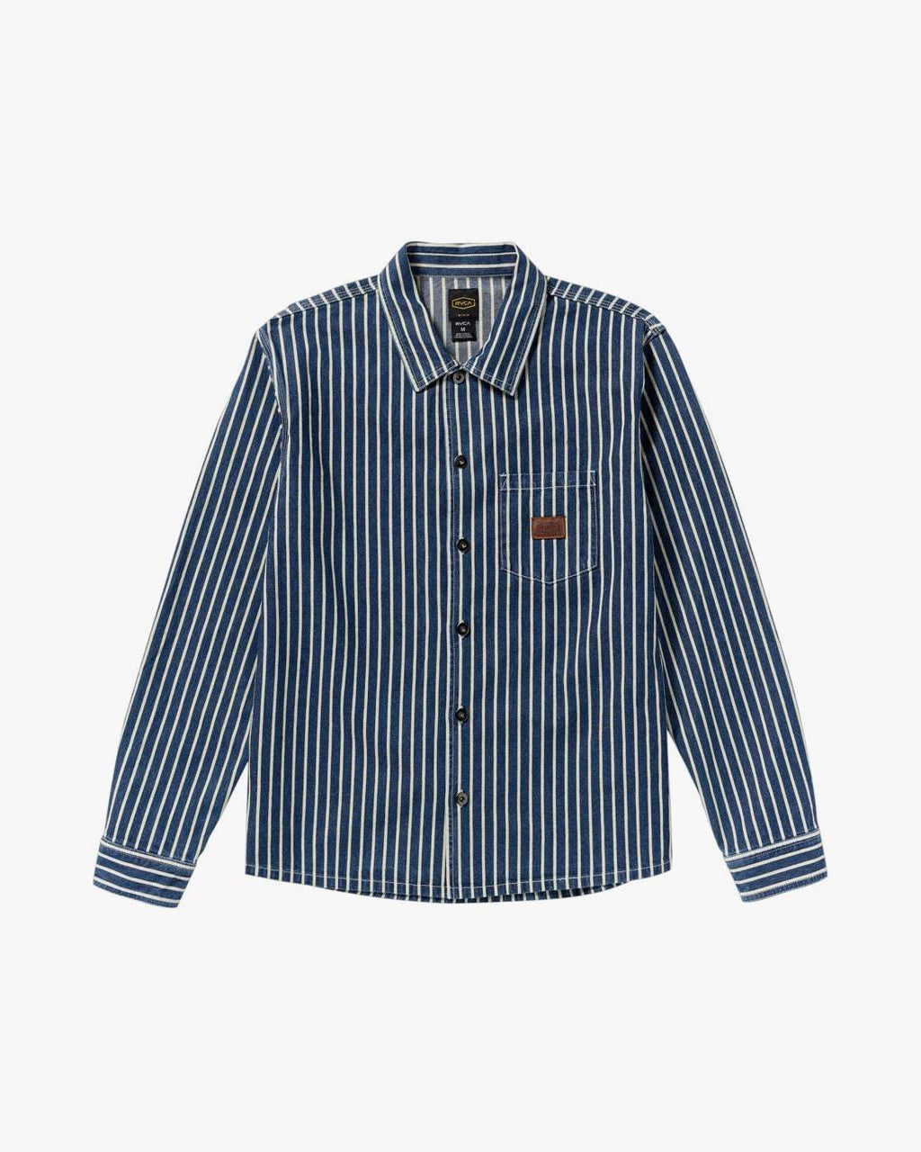 RVCA Dayshift Hickory Canvas Overshirt-Dark Denim | RVCA | Shirt - Northshore Newquay - Surf/Skate