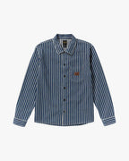 RVCA Dayshift Hickory Canvas Overshirt-Dark Denim | RVCA | Shirt - Northshore Newquay - Surf/Skate