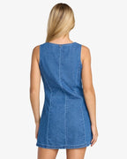 RVCA Lainey Mini Denim Dress- Crystal Blue | RVCA | - Northshore Newquay - Surf/Skate Shop
