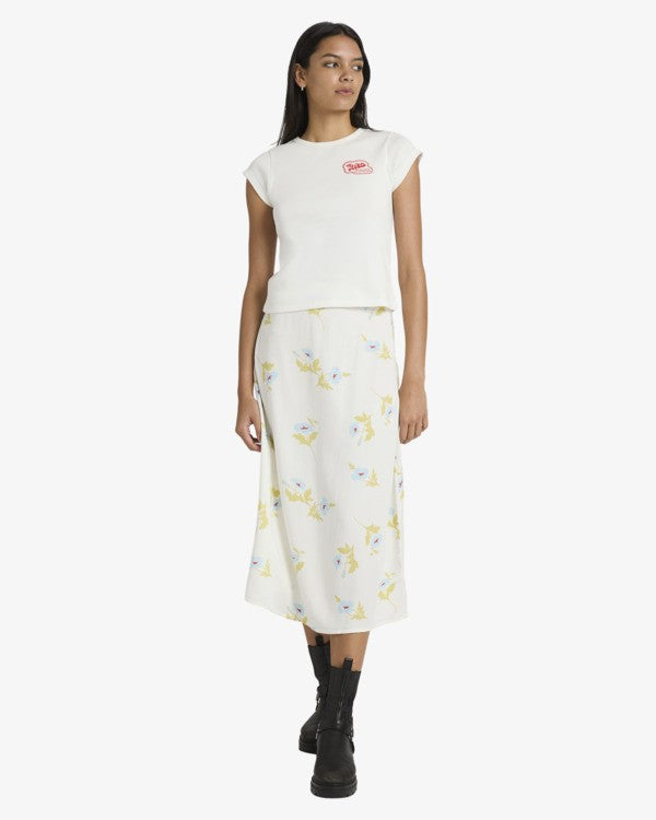 RVCA Annika Midi Skirt-White | RVCA | - Northshore Newquay - Surf/Skate Shop