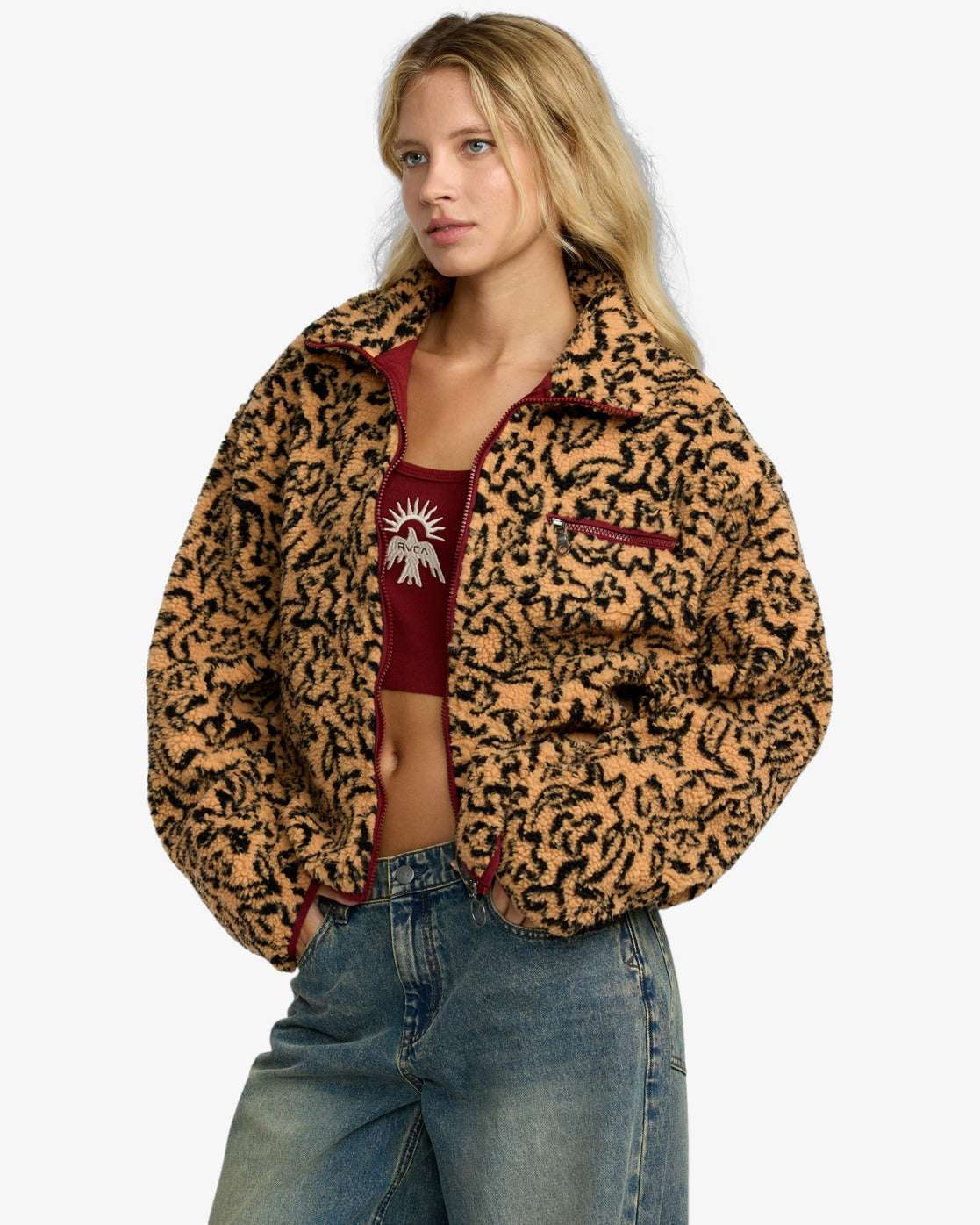 RVCA Oh Hush Sherpa Jacket-Ochre | RVCA | - Northshore Newquay - Surf/Skate