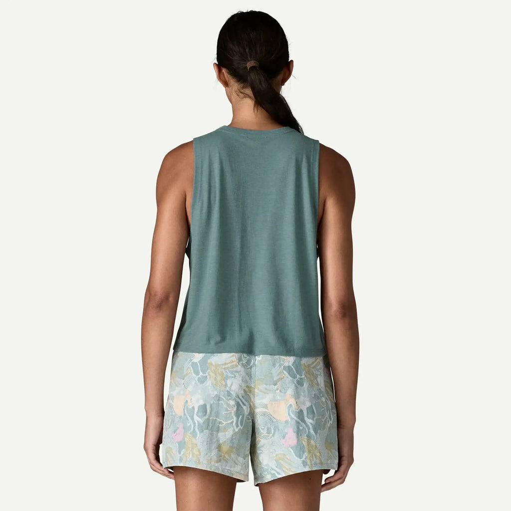 Patagonia Women's Capilene® Cool Trail Cropped Tank Top-Blue Sage | Patagonia | - Northshore Newquay - Surf/Skate Shop