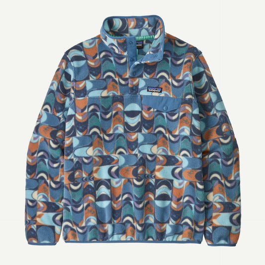Patagonia Women's Lightweight Synchilla® Snap-T® Fleece Pullover-Swallowtail Geo: Still Blue XL | Patagonia |