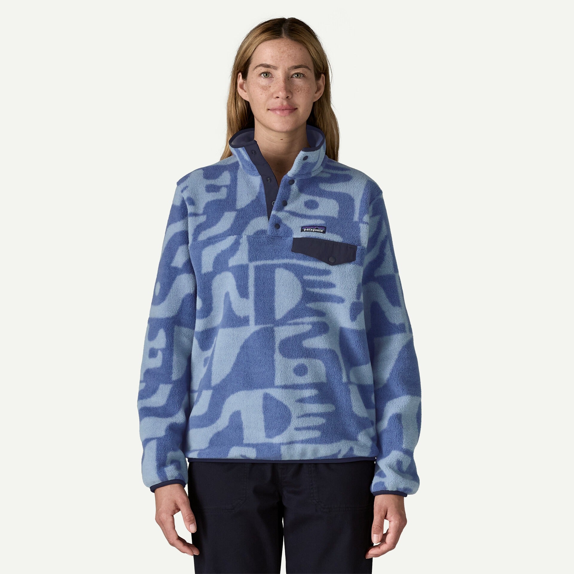 Patagonia Women's Lightweight Synchilla® Snap-T® Fleece Pullover-Mother Tree: Barnacle Blue | Patagonia | Fleece