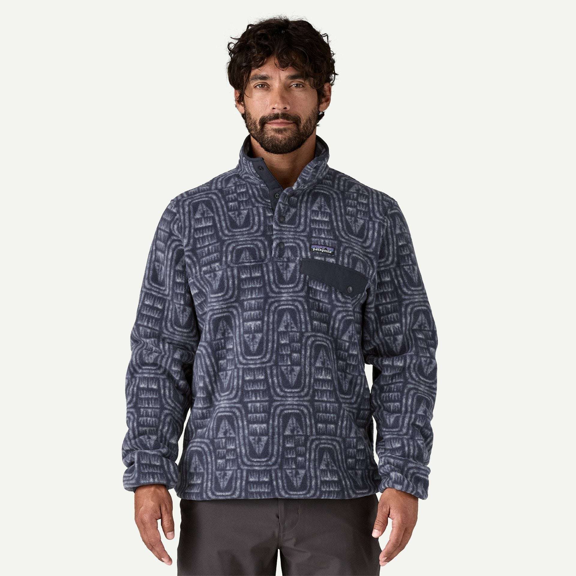 Patagonia Men's Lightweight Synchilla® Snap-T® Fleece Pullover-Flow: Sunken Blue | Patagonia | Fleece - Northshore Newquay - Surf/Skate