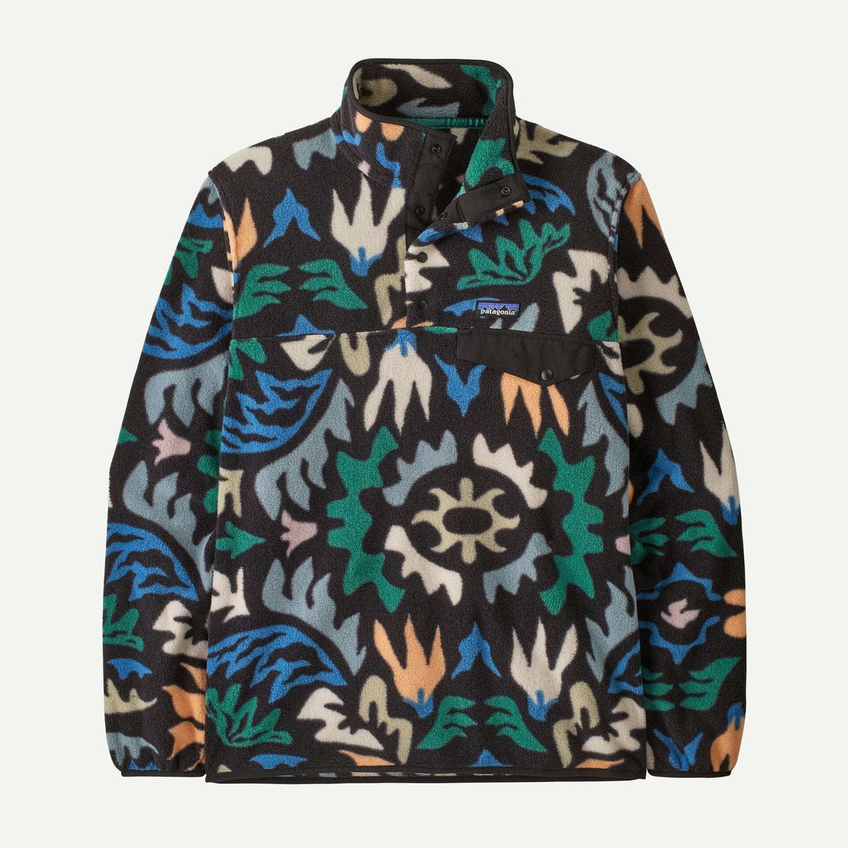 Patagonia Men's Lightweight Synchilla® Snap-T® Fleece Pullover-Kaleido Black S | Patagonia | - Northshore Newquay - Surf/Skate Shop