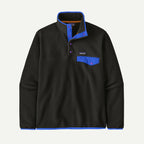 Patagonia Men's Lightweight Synchilla® Snap-T® Fleece Pullover-Black w/P6 Blue