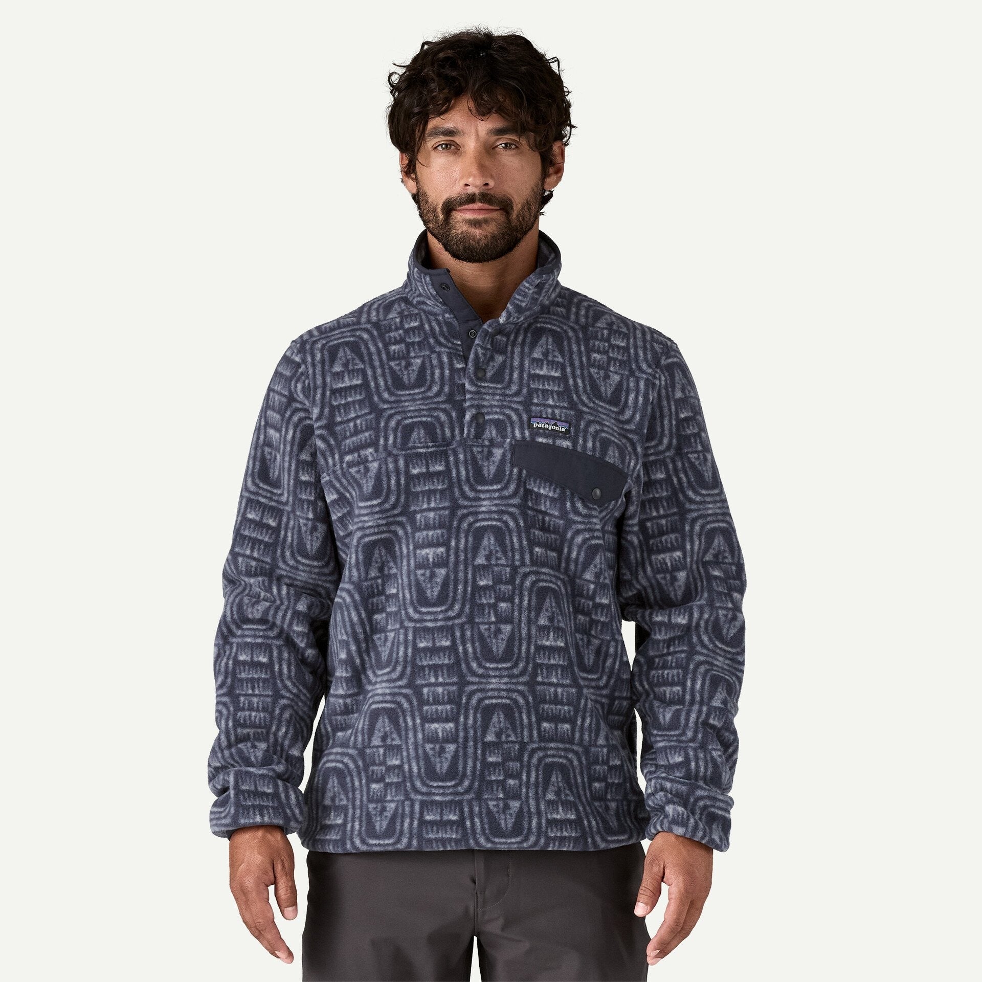 Patagonia Men's Lightweight Synchilla® Snap-T® Fleece Pullover-Flow: Sunken Blue | Patagonia | Fleece
