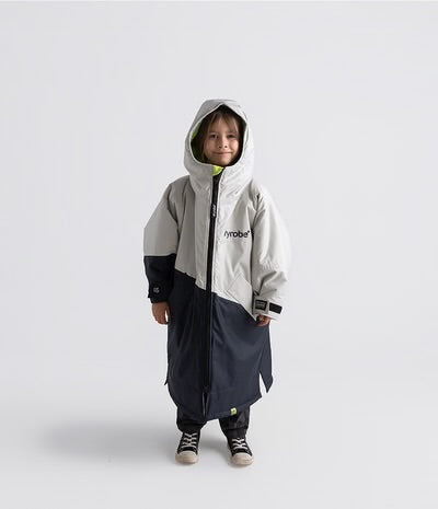 DryRobe V3 Kids Long Sleeve Age 10-13 Anthracite Lime | Dryrobe | Dryrobe - Northshore Newquay - Surf/Skate Shop