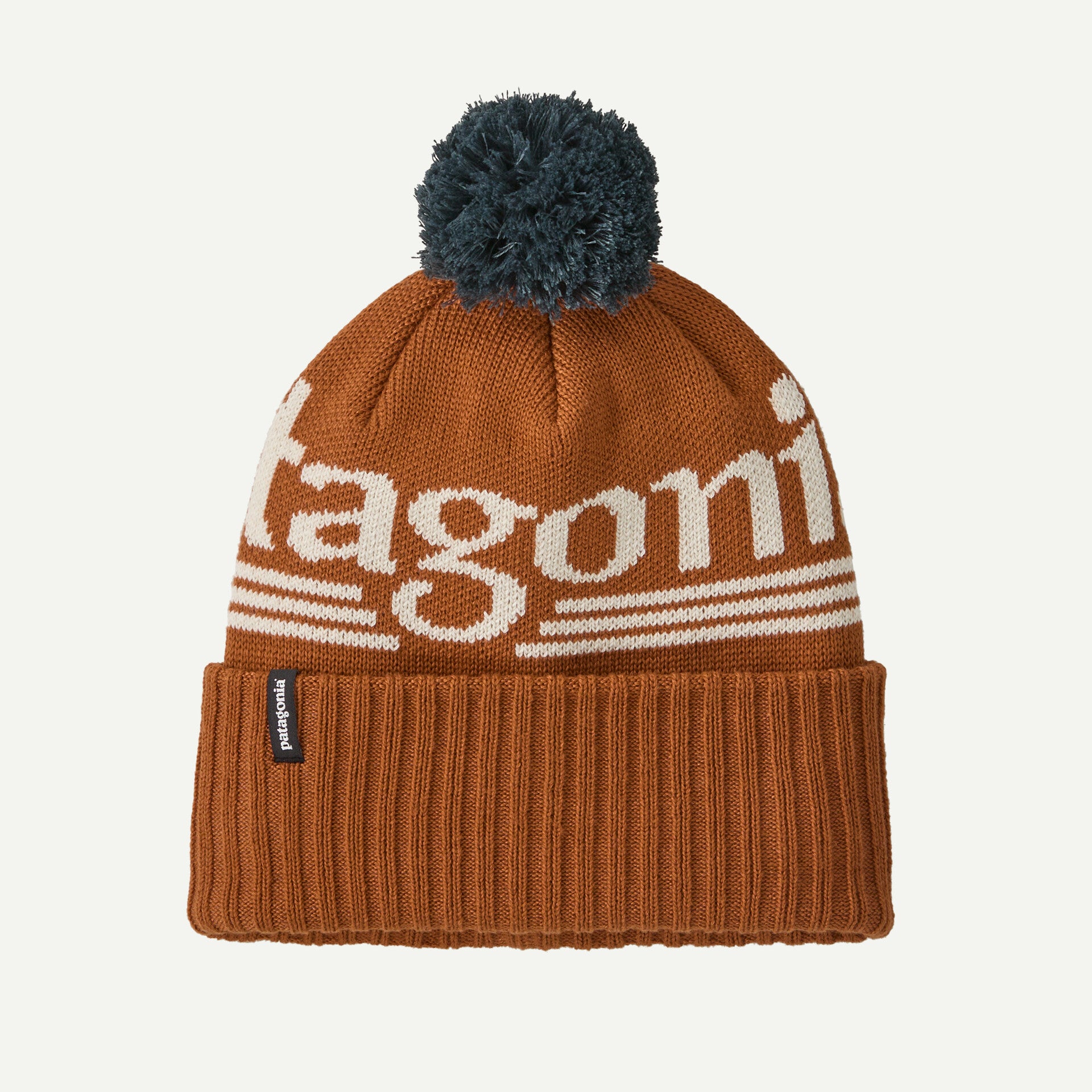 Patagonia Powder Town Beanie- Hut Tripper Logo: Cinnamon Brown