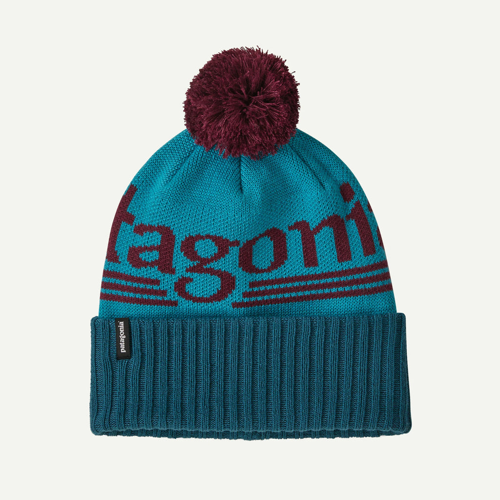 Patagonia Powder Town Beanie- Hut Tripper Logo: Cinnamon Brown Hut Tripper Logo: Mako Blue | Patagonia | - Northshore Newquay - Surf/Skate Shop
