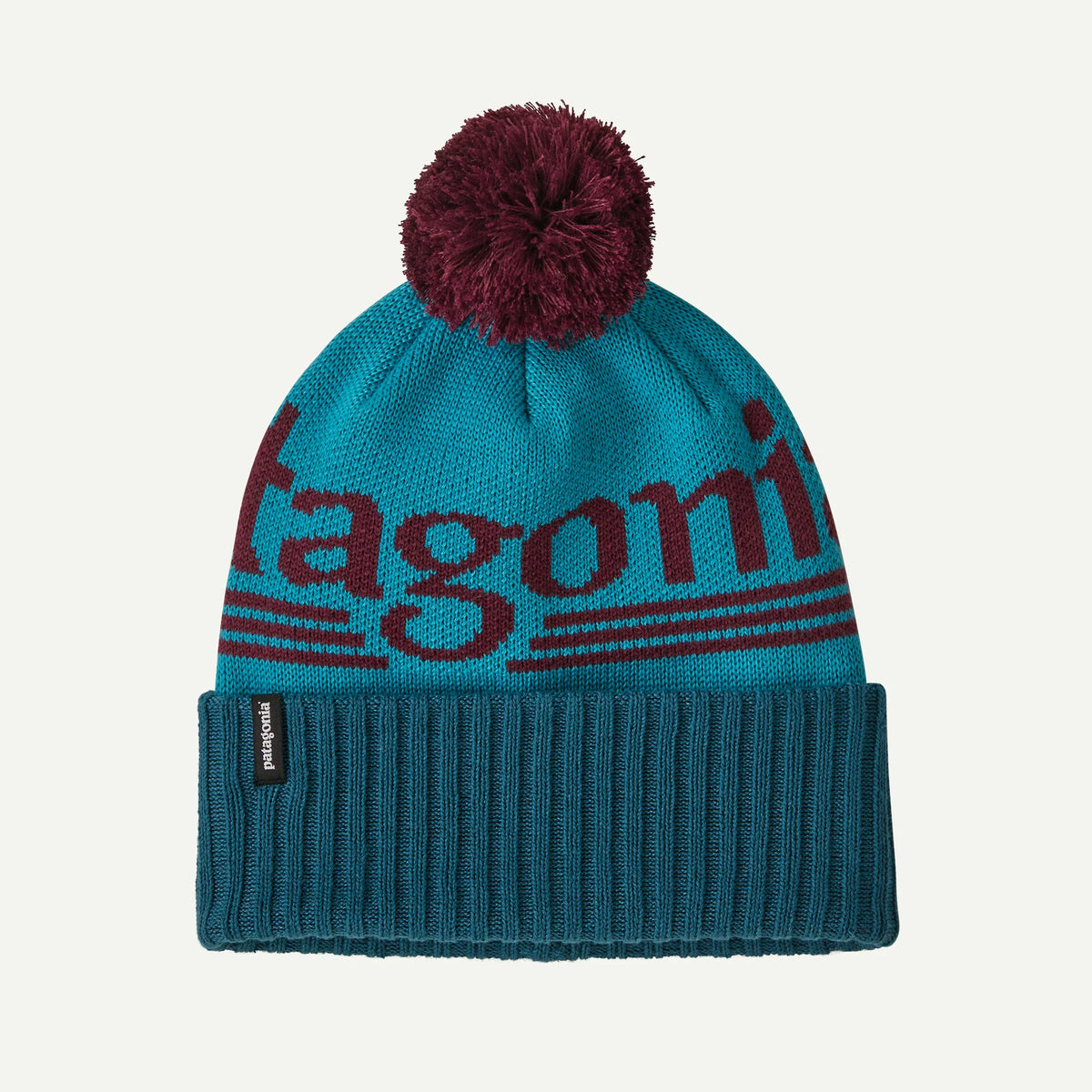 Patagonia Powder Town Beanie- Hut Tripper Logo: Cinnamon Brown Hut Tripper Logo: Mako Blue | Patagonia | - Northshore Newquay - Surf/Skate Shop