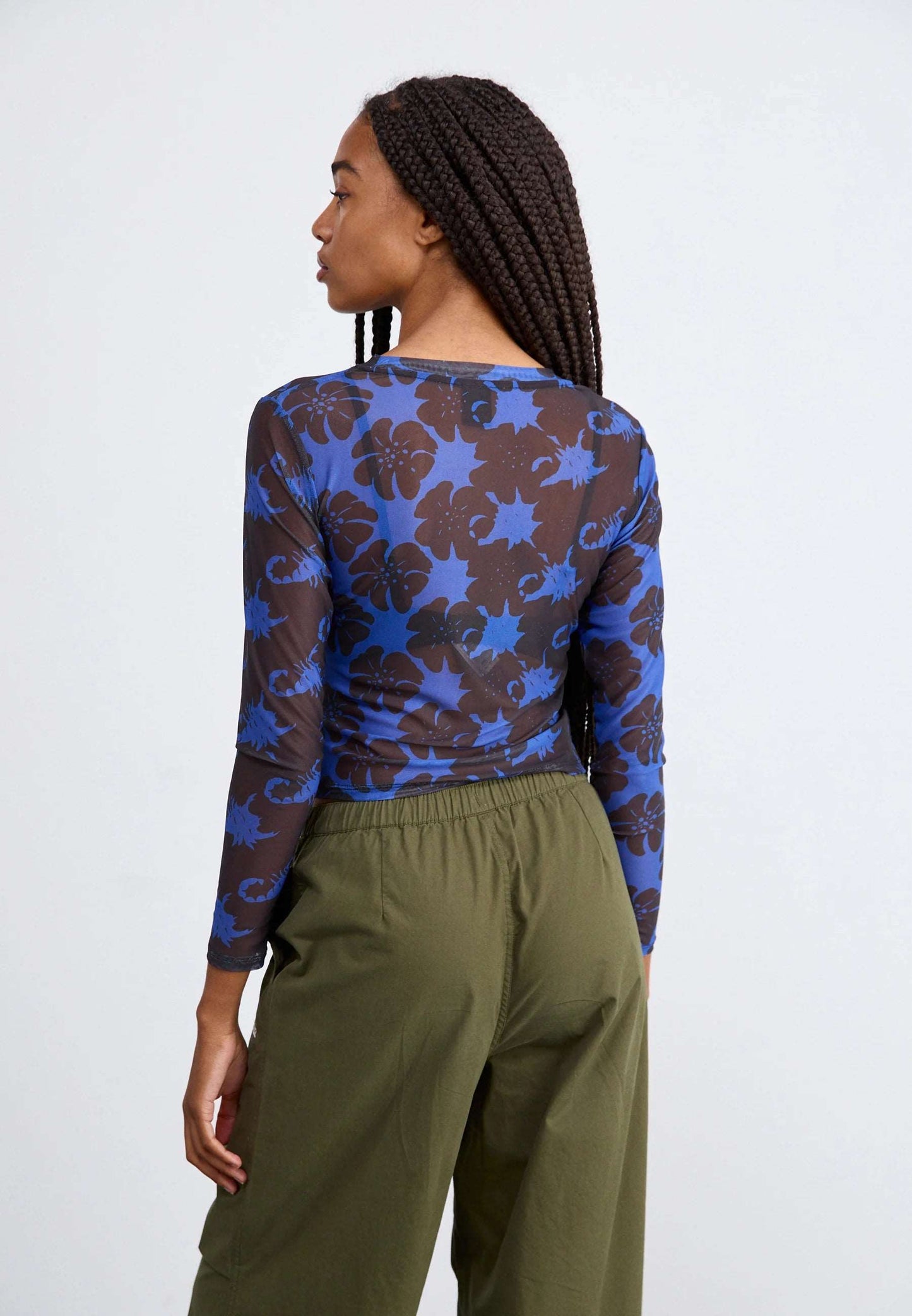 Santa Cruz Women's Top Strip Digi Mesh Long sleeve top-Blue/Black | Santa Cruz |
