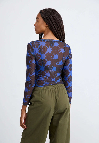 Santa Cruz Women's Top Strip Digi Mesh Long sleeve top-Blue/Black | Santa Cruz |