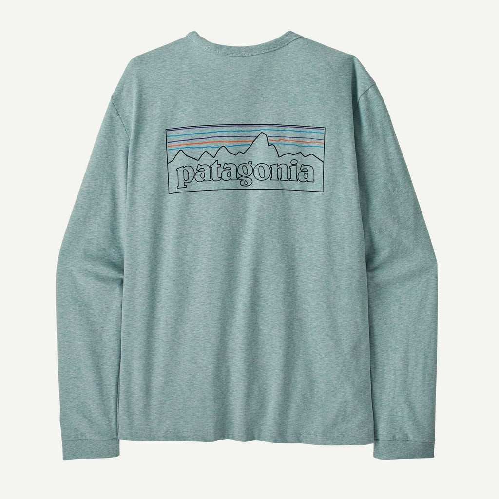 Patagonia Women's Long-Sleeved P-6 Logo Responsibili-Tee®- P-6 Outline: Virtually Blue | Patagonia | - Northshore Newquay - Surf/Skate