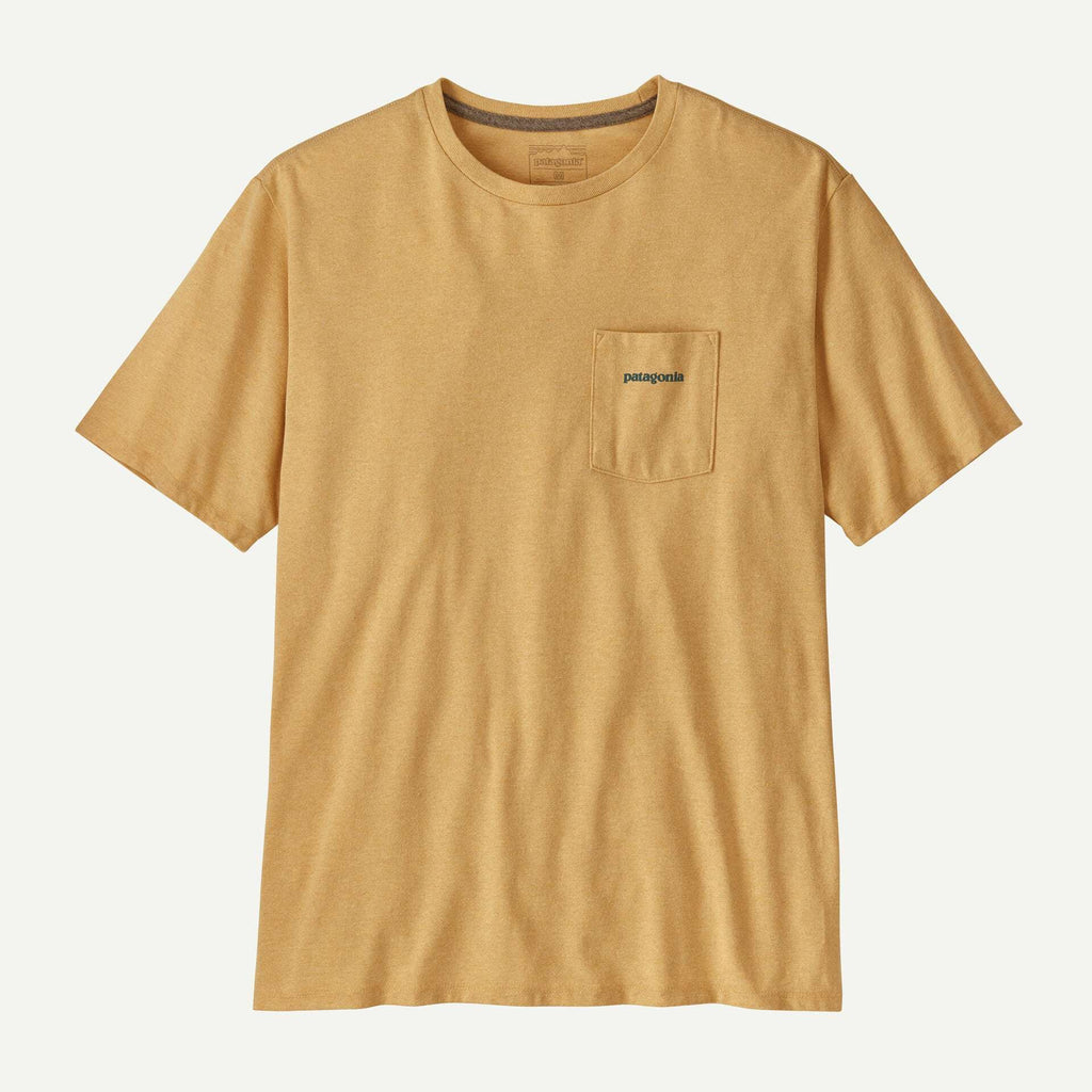 Patagonia Men's Boardshort Logo Pocket Responsibili-Tee®-Bees Wax Tan | Patagonia | T Shirt - Northshore Newquay - Surf/Skate Shop