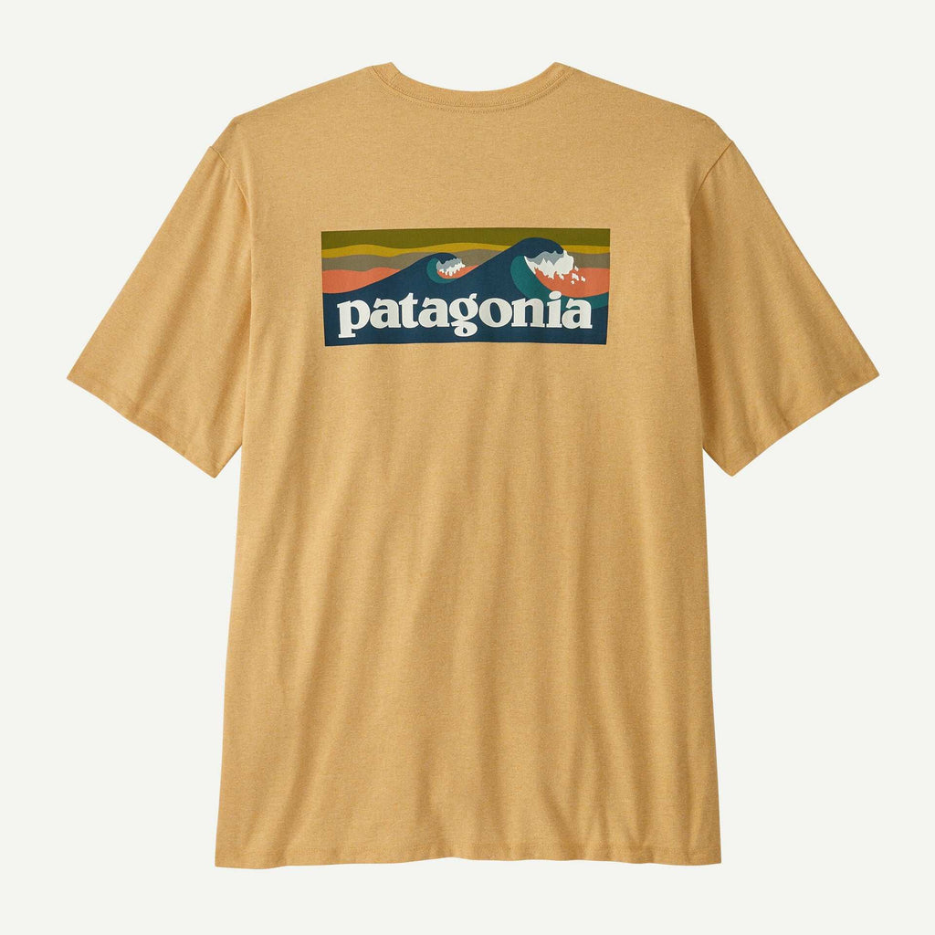 Patagonia Men's Boardshort Logo Pocket Responsibili-Tee®-Bees Wax Tan | Patagonia | T Shirt - Northshore Newquay - Surf/Skate Shop
