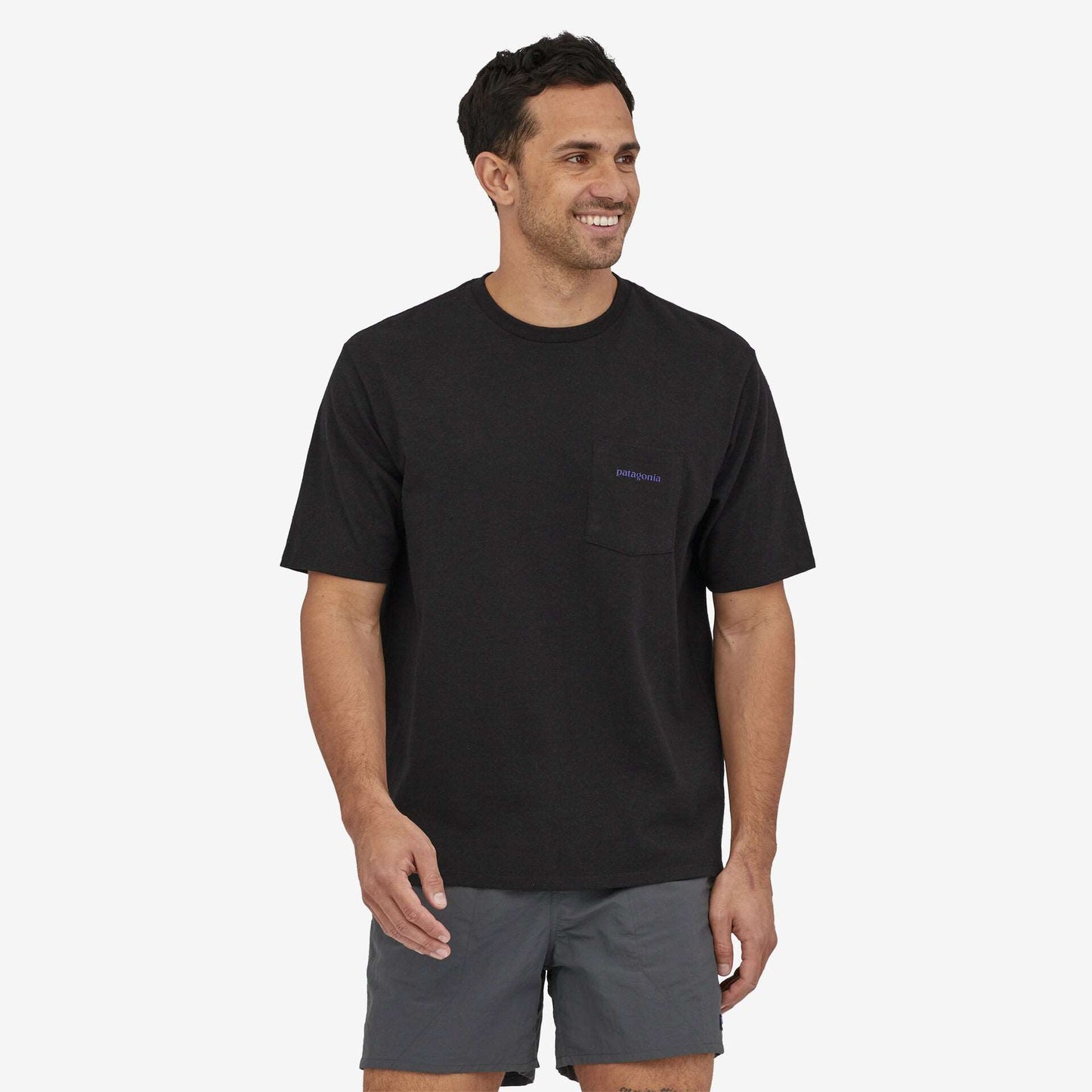 Patagonia Men's Boardshort Logo Pocket Responsibili-Tee®-Ink Black | Patagonia |