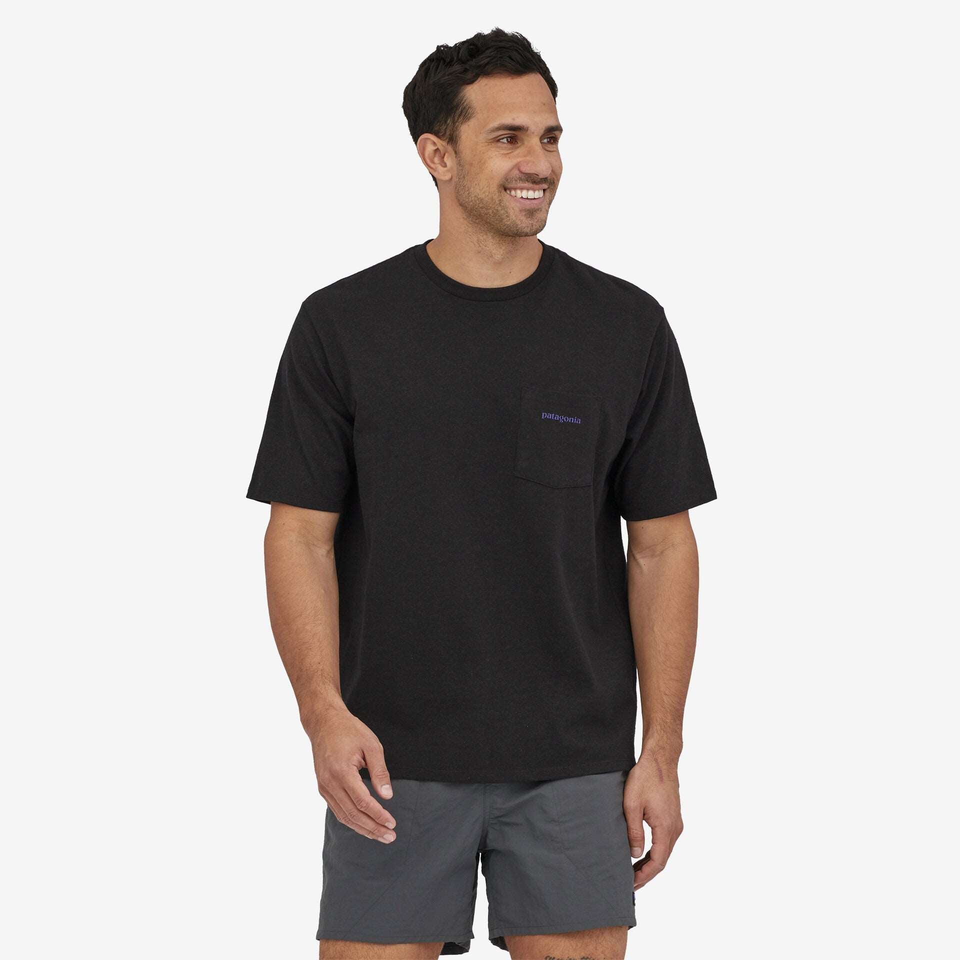 Patagonia Men's Boardshort Logo Pocket Responsibili-Tee®-Ink Black | Patagonia |