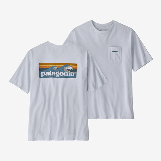 Patagonia Men's Boardshort Logo Pocket Responsibili-Tee®- White XL | Patagonia | T Shirt - Northshore Newquay - Surf/Skate Shop
