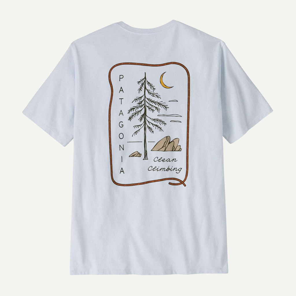 Patagonia Men's Clean Climb Roots Responsibili-Tee®-White | Patagonia | T Shirt - Northshore Newquay - Surf/Skate