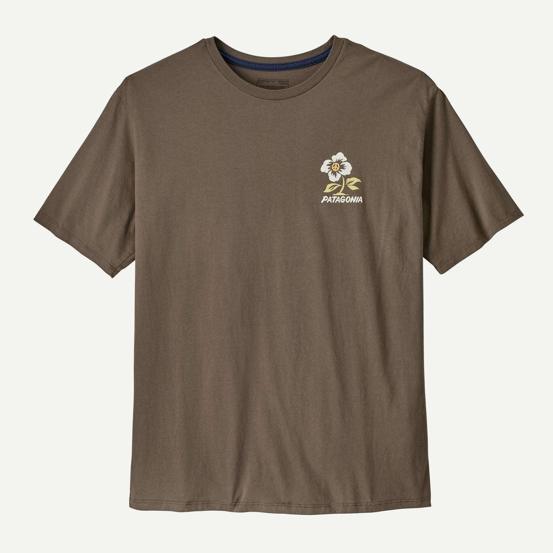 Patagonia Men's Balance Organic Shirt-Peace Seeds: Marlow Brown | Patagonia | T Shirt - Northshore Newquay - Surf/Skate