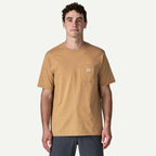 Patagonia Men's Shop Sticker Pocket Responsibili-Tee-Talon Gold | Patagonia | T Shirt - Northshore Newquay - Surf/Skate Shop