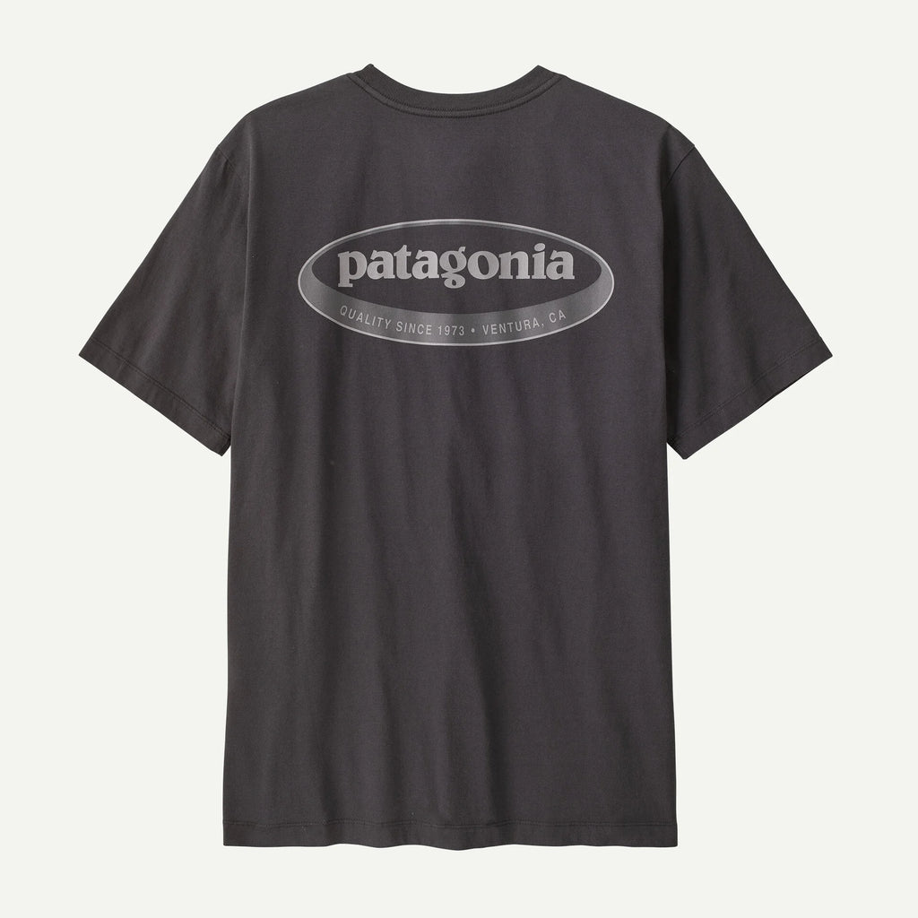 Patagonia Men's '95 Oval Logo T-Shirt- Ink Black | Patagonia | T Shirt - Northshore Newquay - Surf/Skate Shop