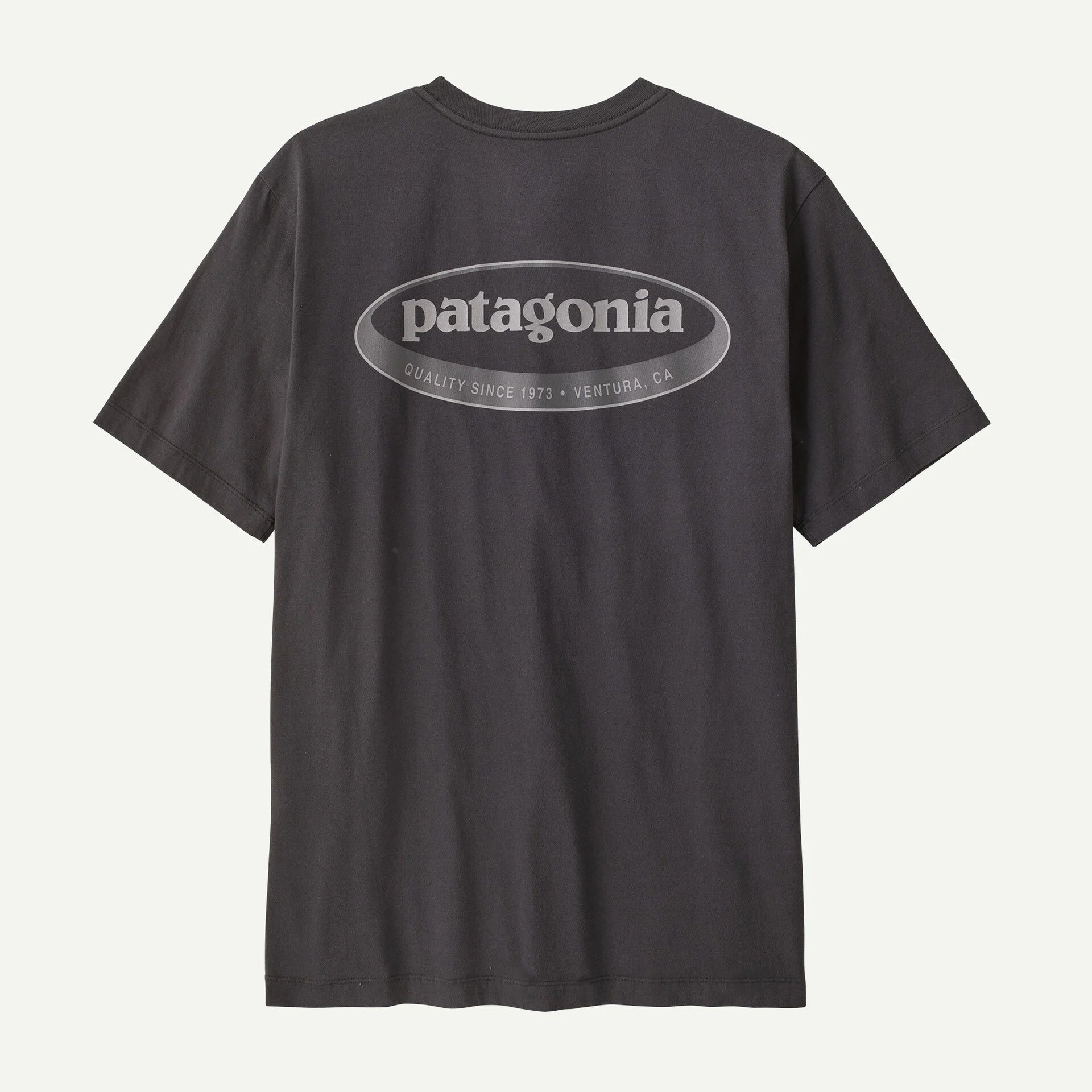 Patagonia Men's '95 Oval Logo T-Shirt- Ink Black | Patagonia | T Shirt - Northshore Newquay - Surf/Skate Shop