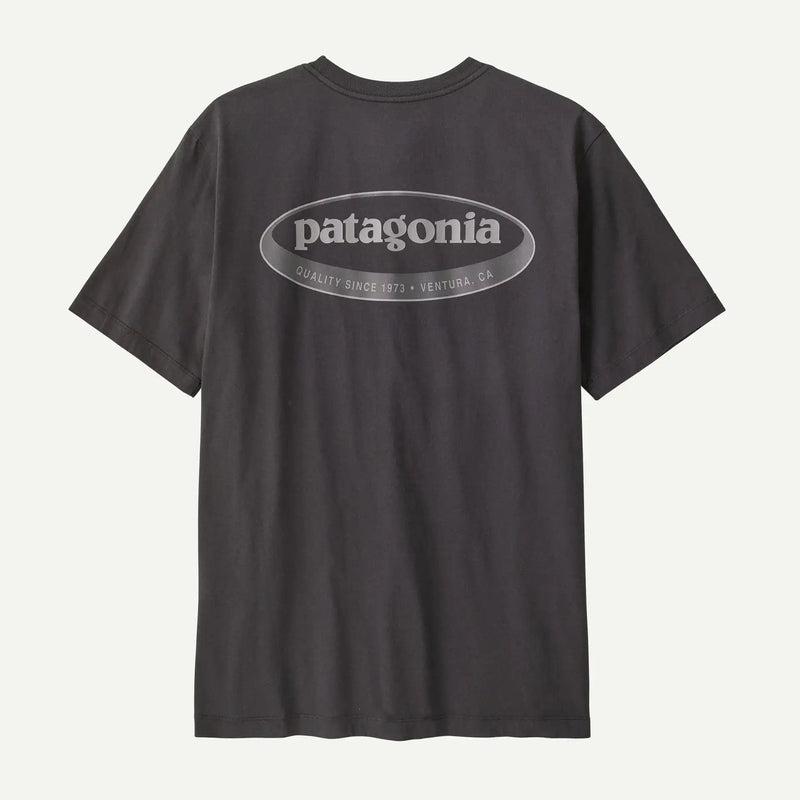 Patagonia Men's '95 Oval Logo T-Shirt- Ink Black | Patagonia | T Shirt - Northshore Newquay - Surf/Skate Shop