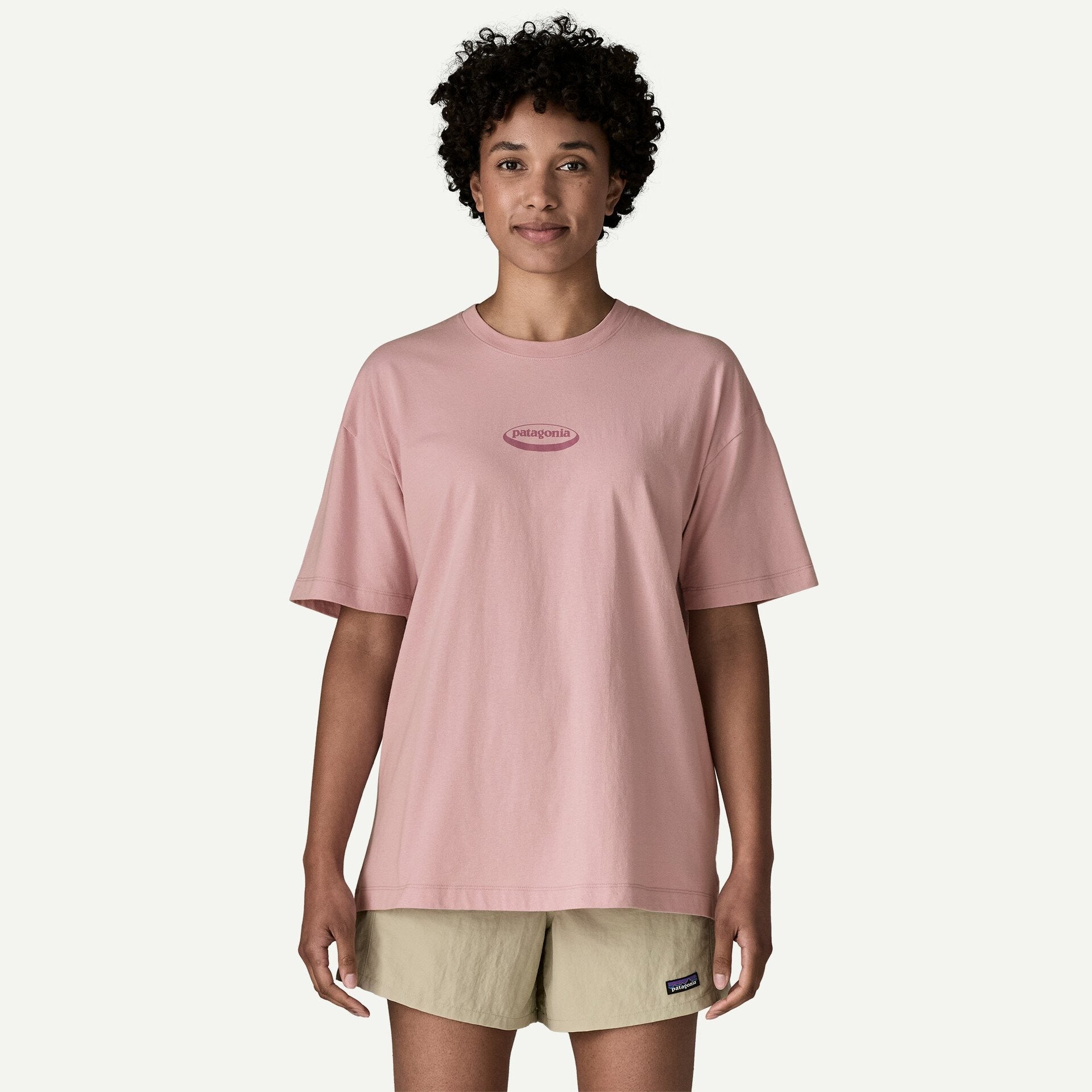 Patagonia Women's '95 Oval Logo Oversized T-Shirt-Quiet Violet | Patagonia | - Northshore Newquay - Surf/Skate Shop