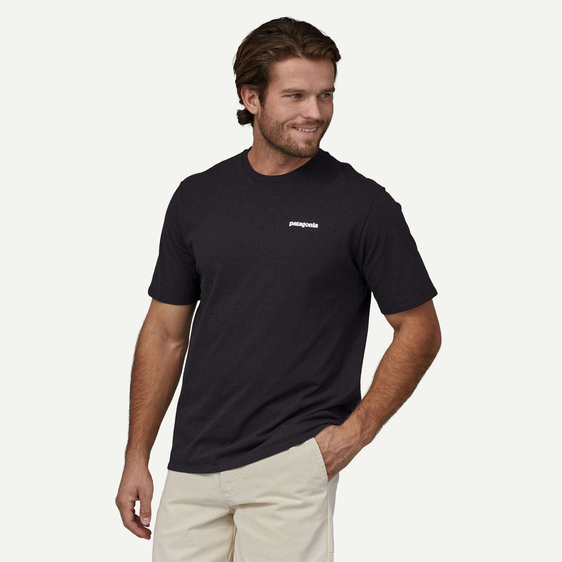 Patagonia Men's P6 Responsibili-Tee®- Black | Patagonia | T Shirt - Northshore Newquay - Surf/Skate
