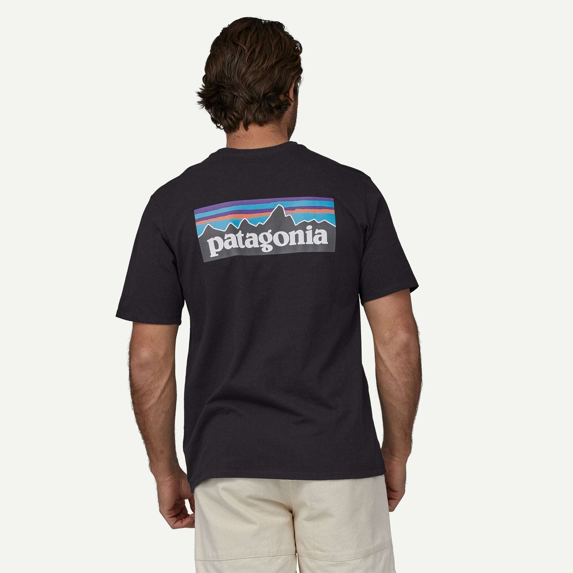 Patagonia Men's P6 Responsibili-Tee®- Black | Patagonia | T Shirt - Northshore Newquay - Surf/Skate