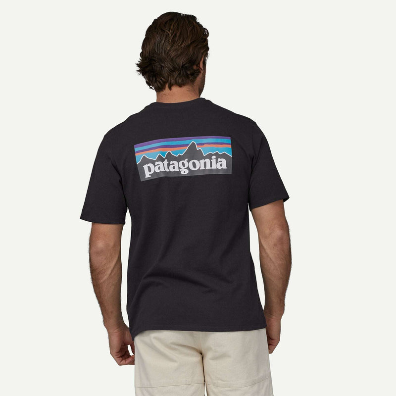 Patagonia Men's P6 Responsibili-Tee®- Black | Patagonia | T Shirt - Northshore Newquay - Surf/Skate Shop