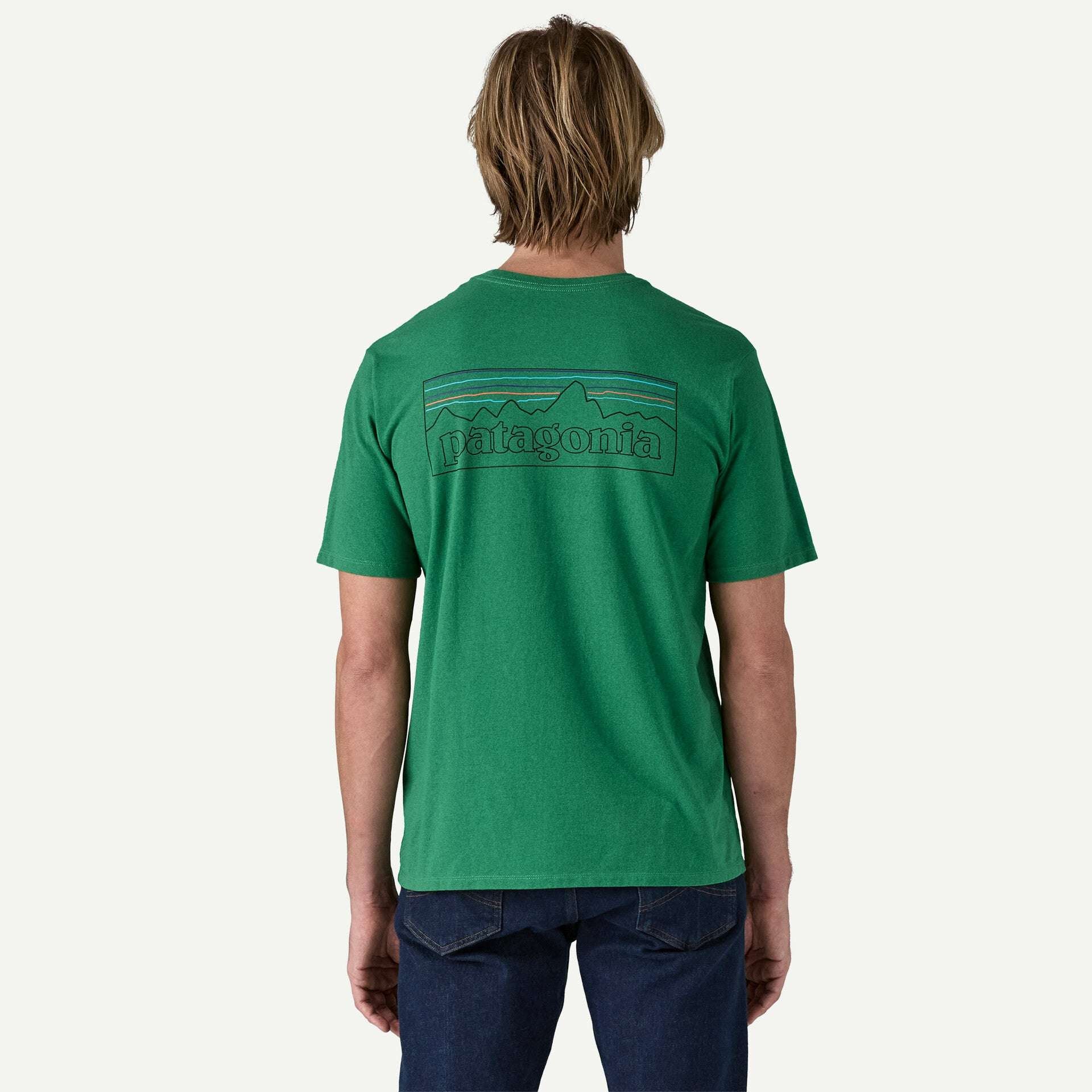 Patagonia Men's P-6 Logo Responsibili-Tee®- P-6 Outline: Heartleaf Green | Patagonia |
