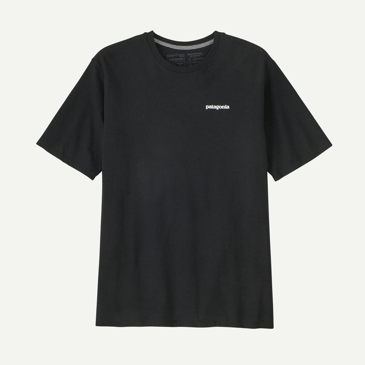 Patagonia Men's P6 Responsibili-Tee®- Black | Patagonia | T Shirt - Northshore Newquay - Surf/Skate Shop